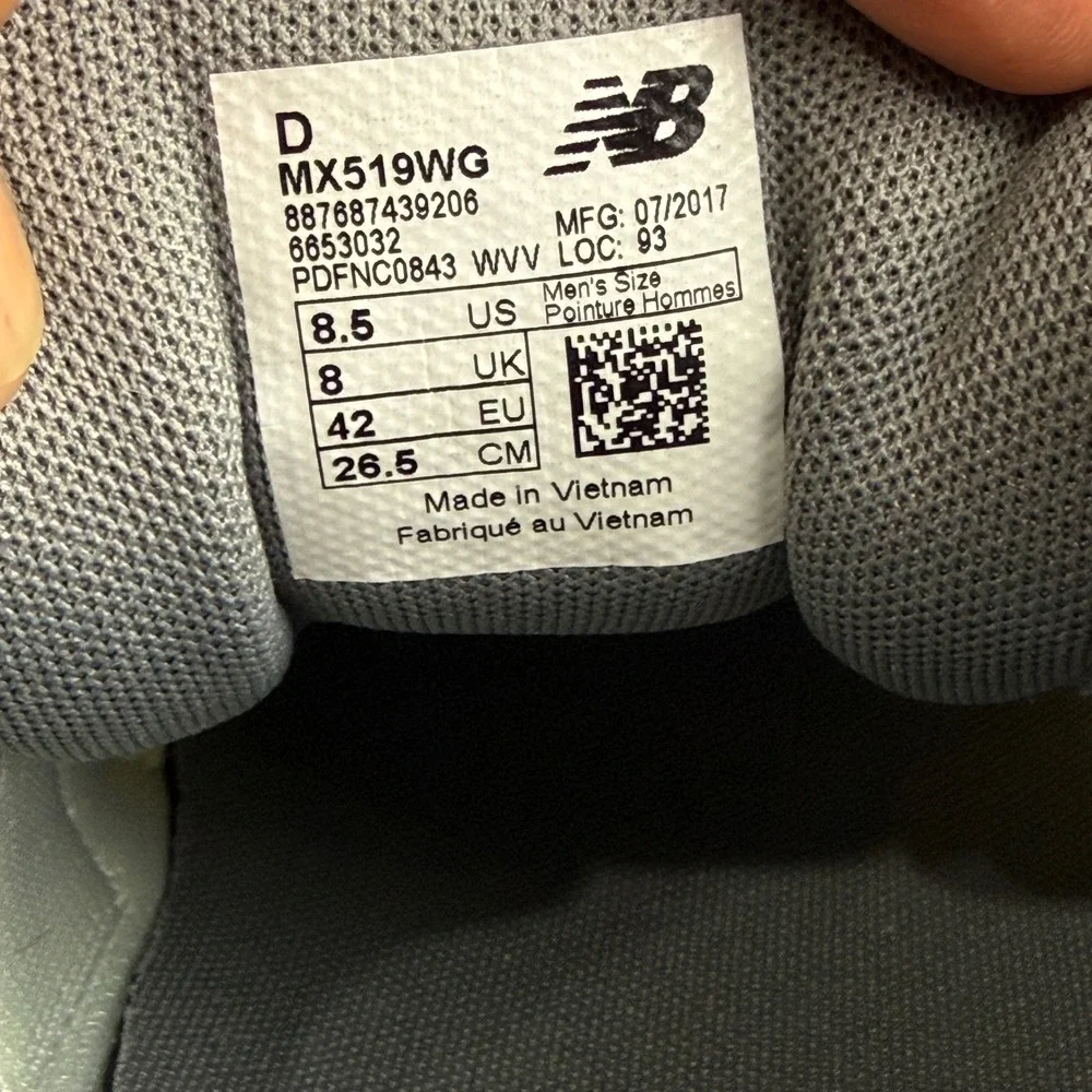 Mens New Balance 519 Abzorb Walking Shoes Sz 8.5 White Leather Gray MX519WG